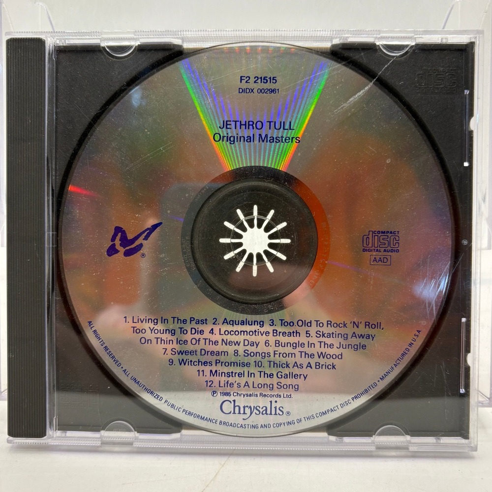 Jethro Tull Original Masters CD 1985 Chrysalis F2 21515‎ DIDX 002961 Compilation